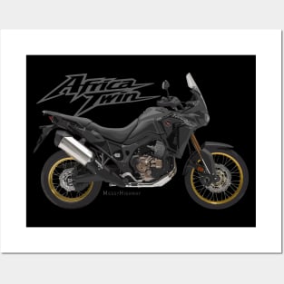 Honda Africa Twin 19 black, sl Posters and Art